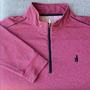 Johnnie O Quarter Zip Homan Performance Stripes Long Sleeves Shirt Pullover Golf